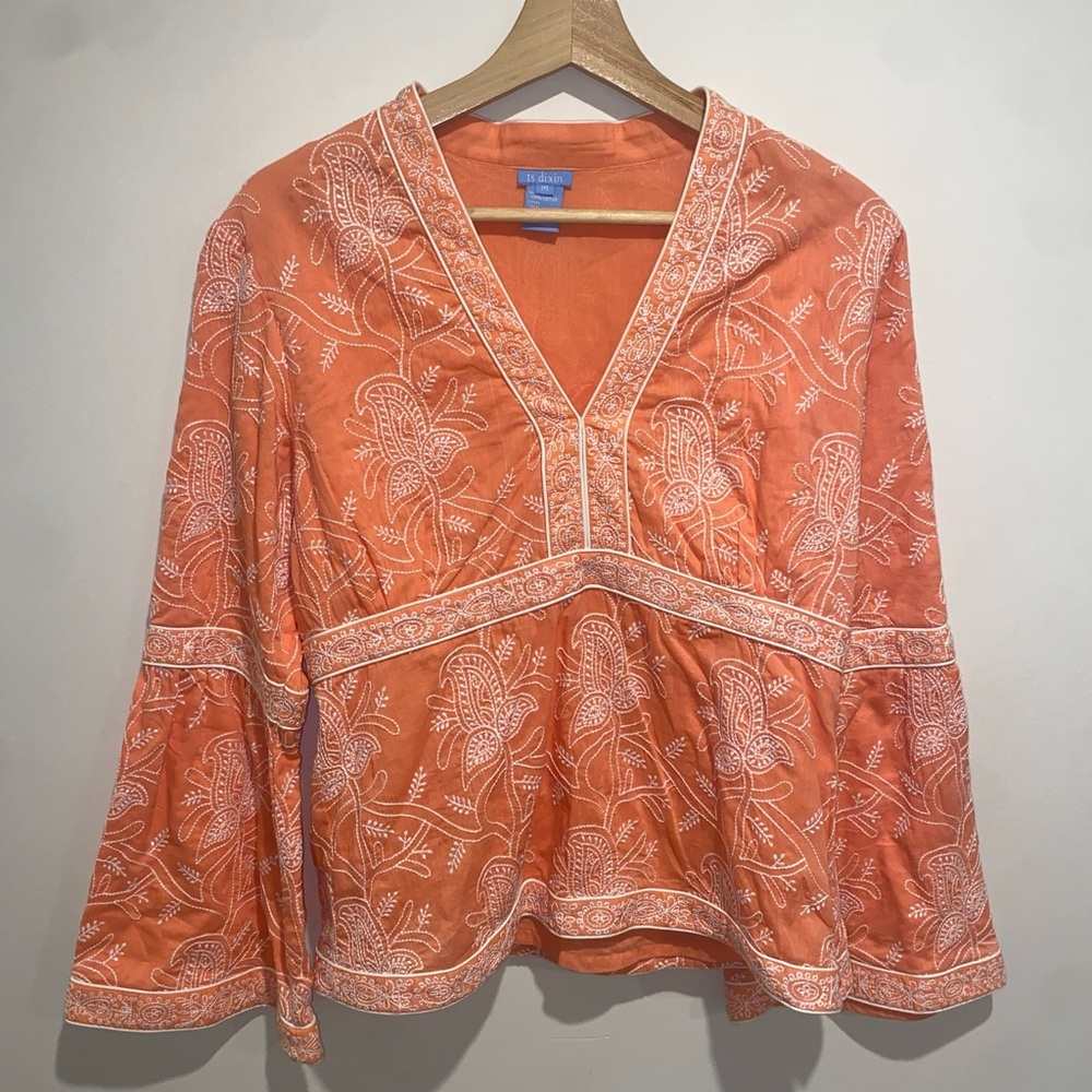 Ts Dixon Orange Embroidered Blouse